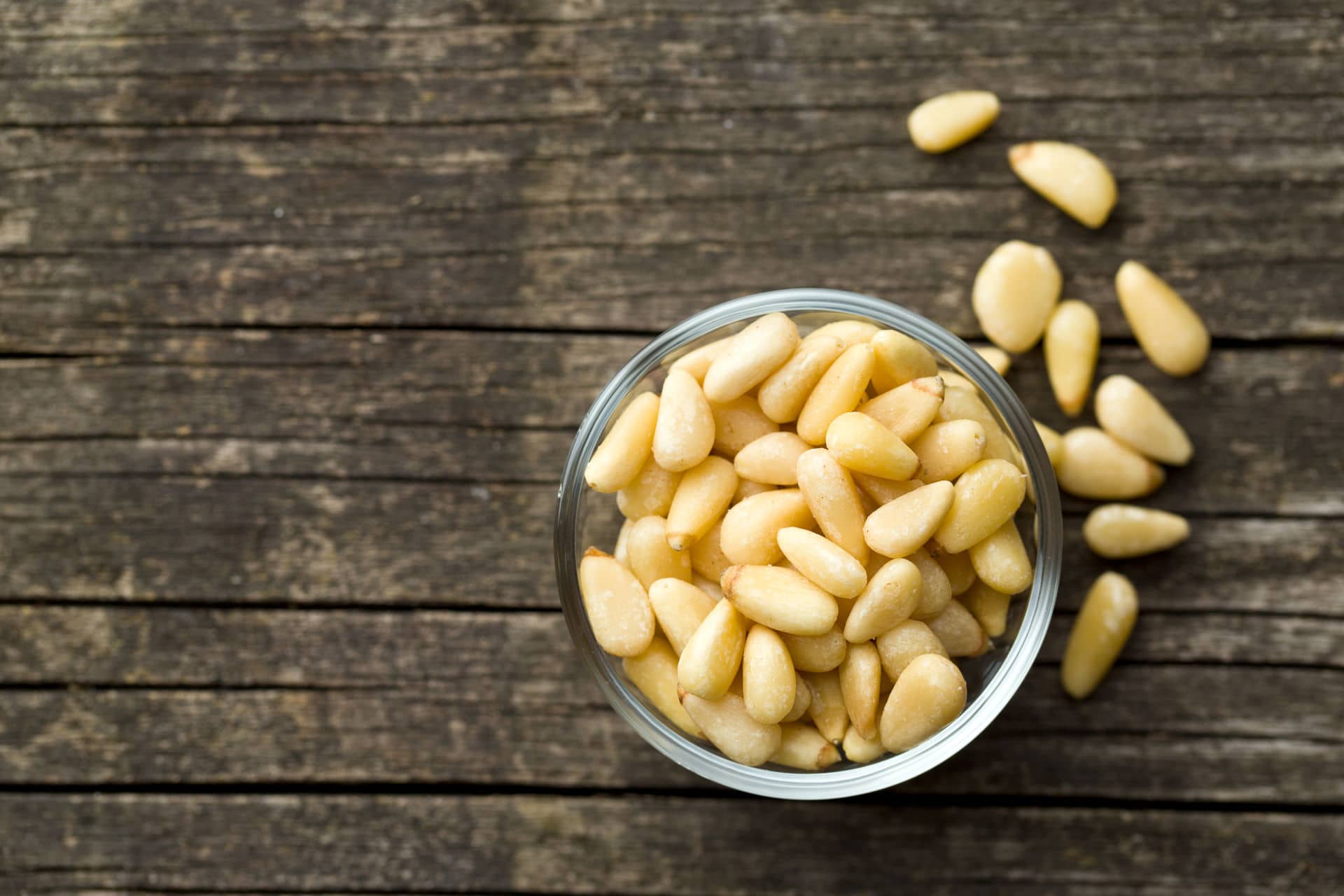 pine nuts in bowl